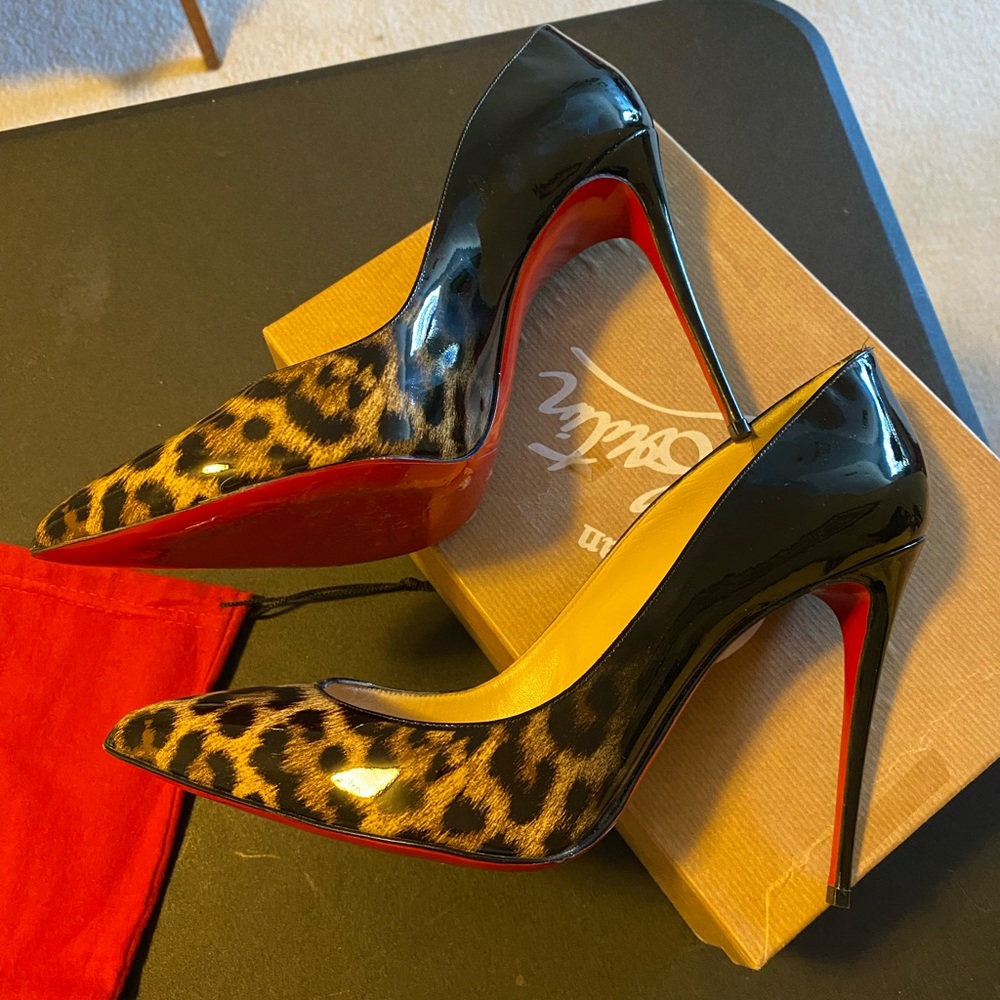 Christian Louboutin 100 Patent Degrade Leopard size 42